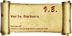 Verle Barbara névjegykártya